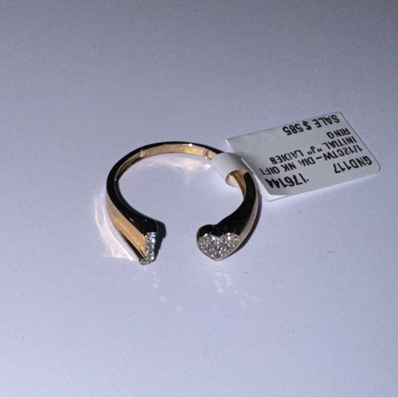 10k Solid Gold Real Diamond J letter initial heart ring for her, FREE APPRAISAL - Picture 6 of 6